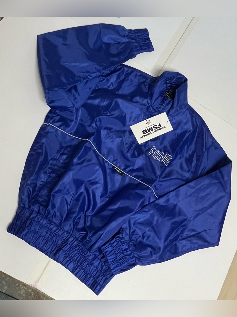 NWT Visionary Society FSMB XS Blue Nylon Windbreaker Jacket 2021 Streetwear